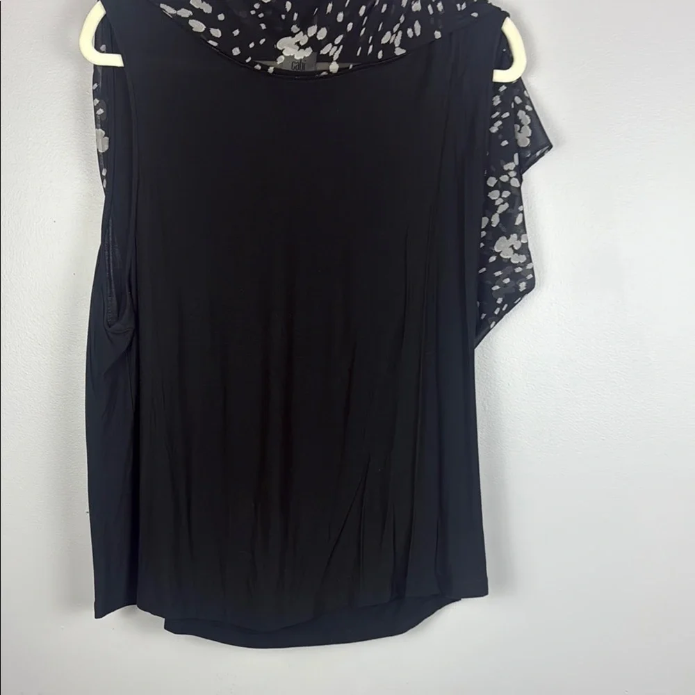 CAbi Cosmos Night Sky Black and Gray Short Sleeve Blouse Size XL - Picture 10 of 12